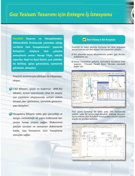 FineGAS Doğalgaz Tesisatı Hesap Ve Çizim Yazılımı