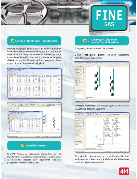 FineGAS Doğalgaz Tesisatı Hesap Ve Çizim Yazılımı