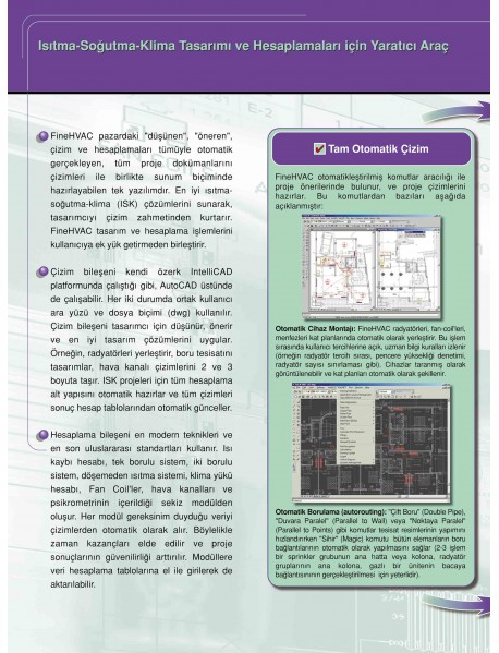 FineHVAC Isıtma-soğutma-havalandırma tesisatı hesap ve çizim yazılımı