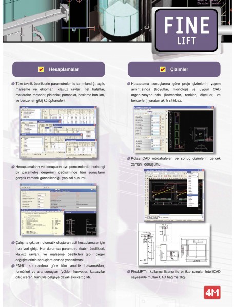 FineLIFT Asansör Projesi Hesap Ve Çizim Yazılımı